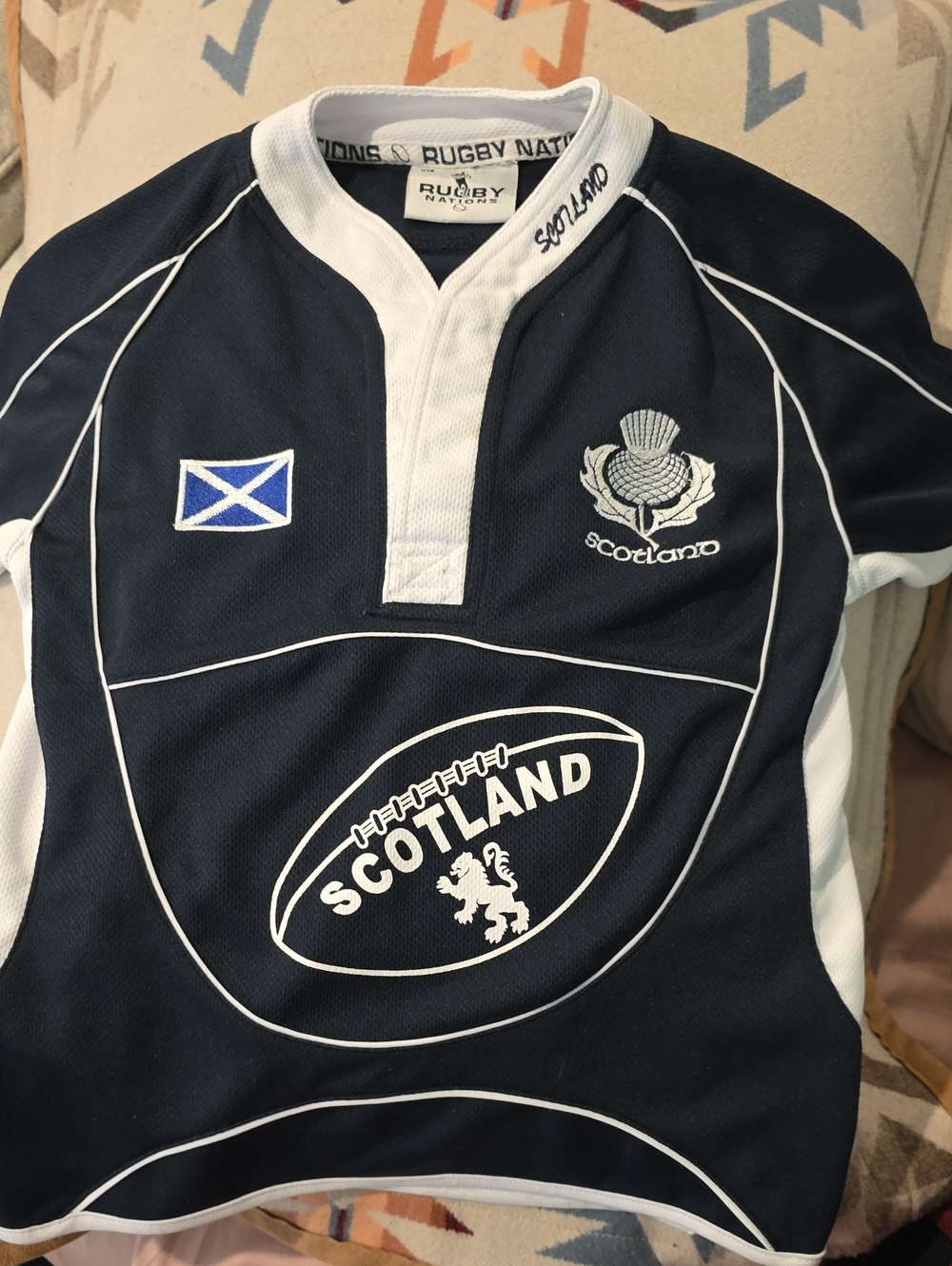 Scotland Kids Navy & White Rugby Jersey Sz XS 4/5